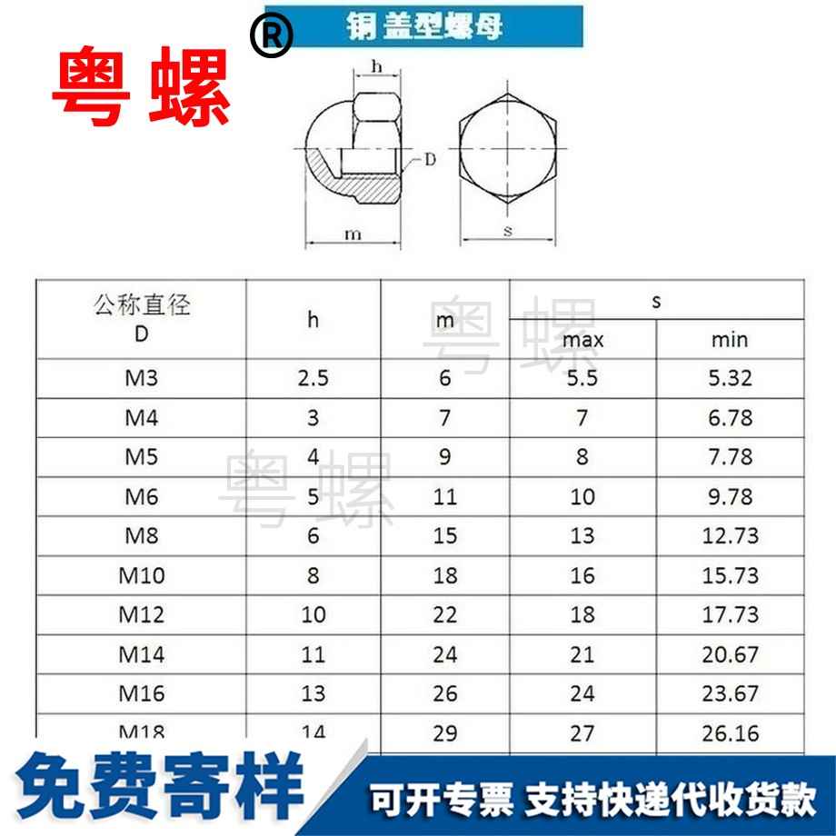 供應(yīng)銅蓋型螺母