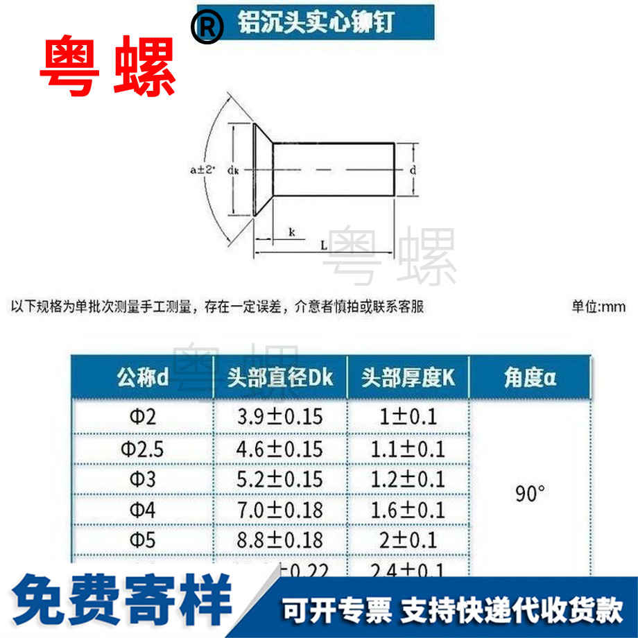 批發(fā)鋁五指山沉頭鉚釘