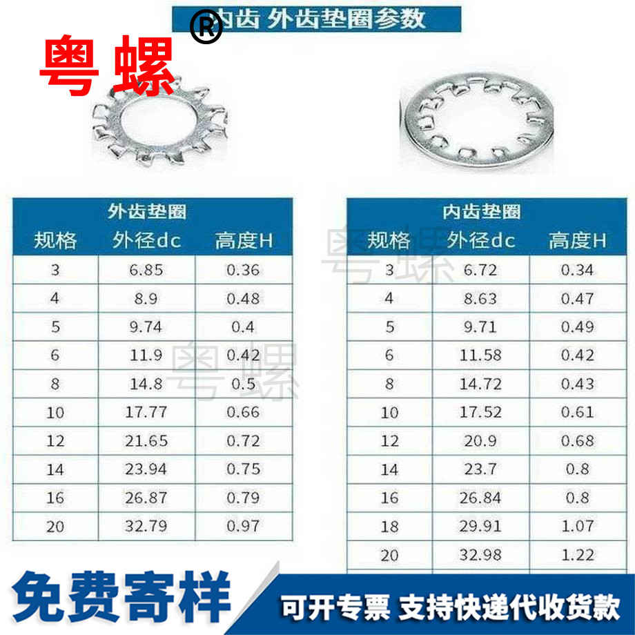 加工鐵外齒阜新鎖緊墊圈