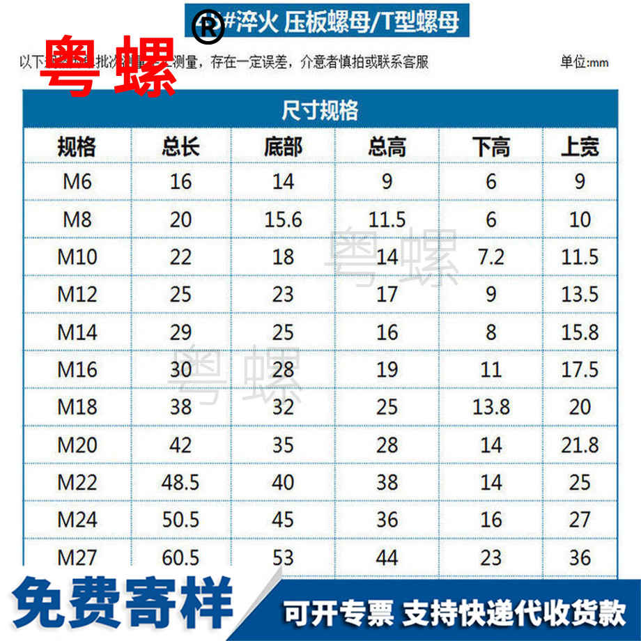 供應鋼加硬淬火保山壓板螺母