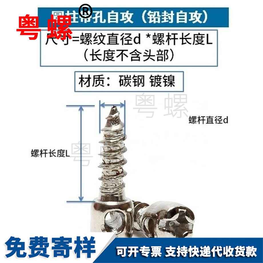 供應鍍鎳鉛封鐵嶺自攻螺絲