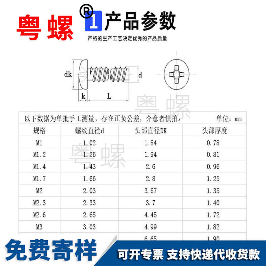 加工鍍鎳圓頭十字小螺絲