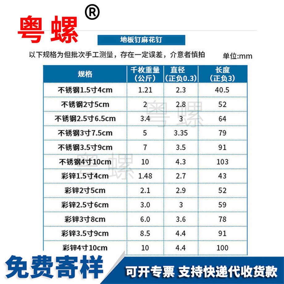 訂做雙色不銹鋼地板釘