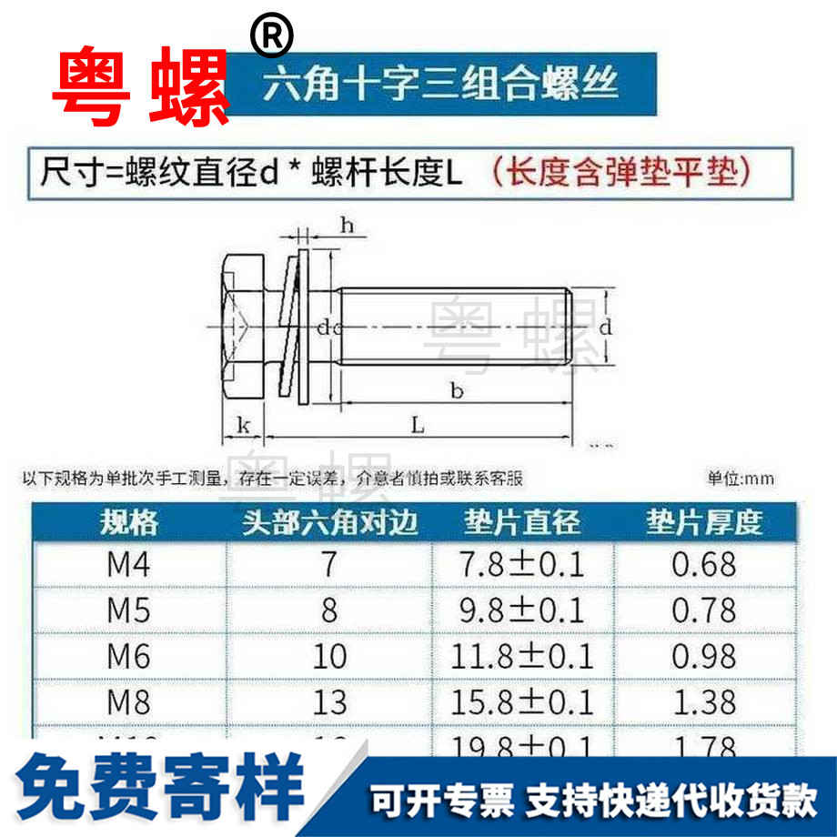 供應(yīng)鐵六角河北三組合螺絲